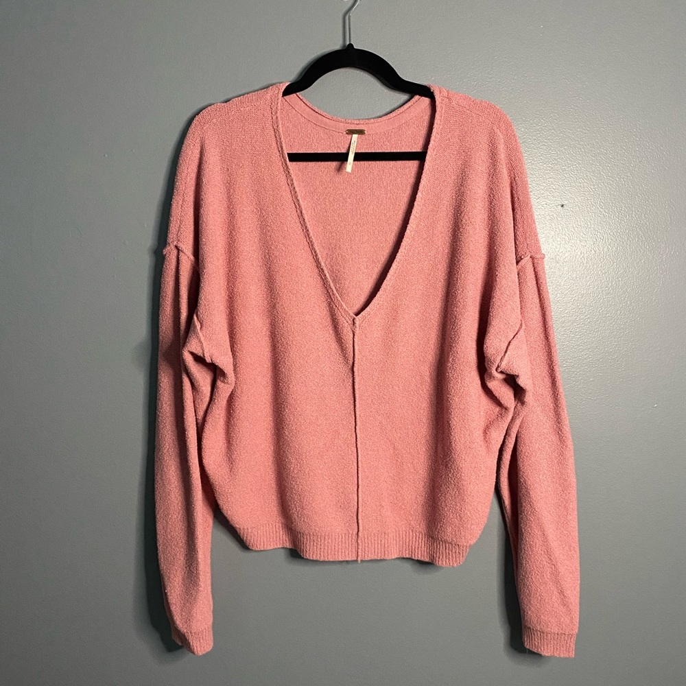 Free People Take Me Places Draped Pullover in Pink